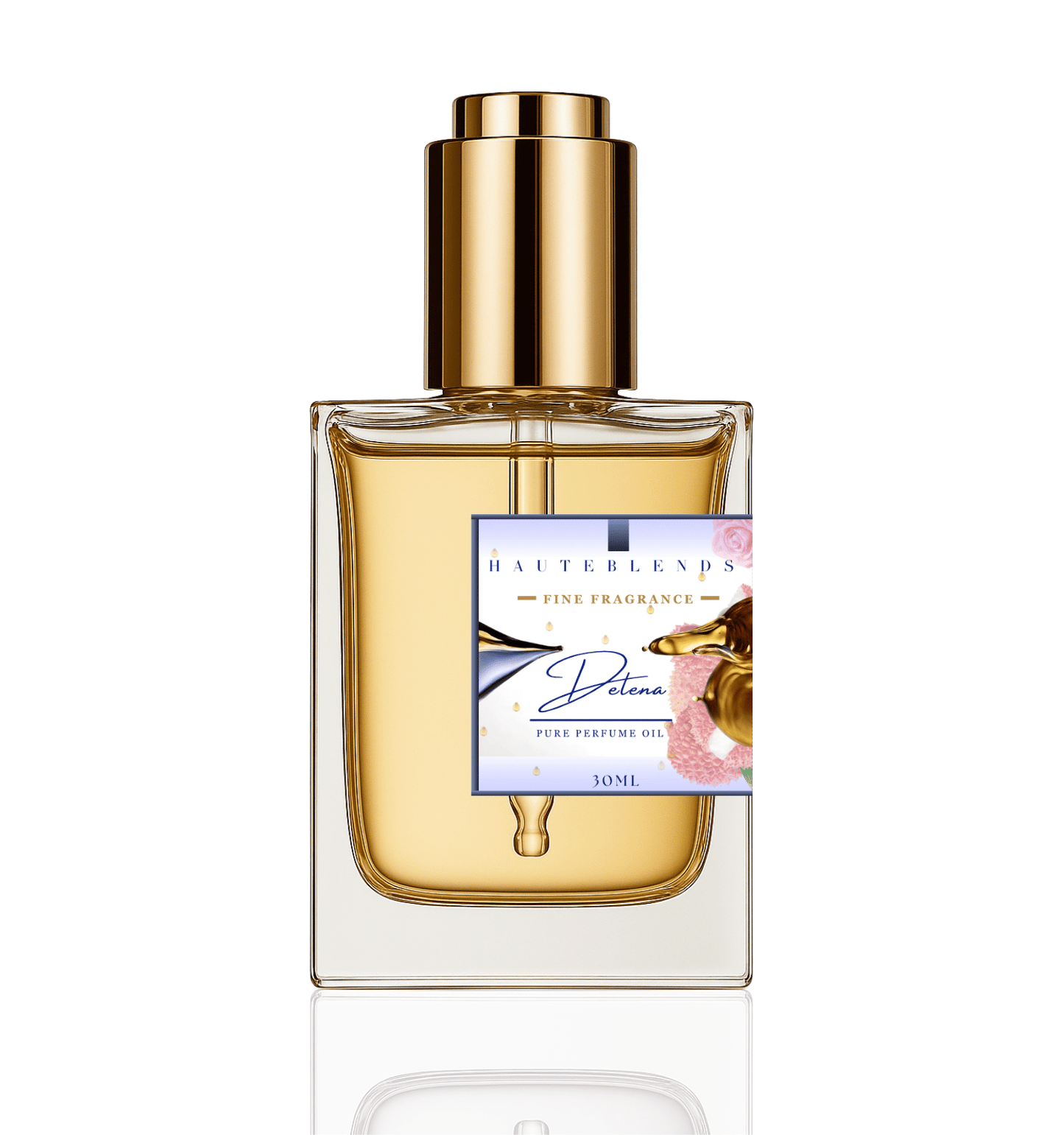 HauteBlends Delena Perfume Oil inspired by Parfums De Marly Delina. This oil-based perfume delivers a long-lasting fragrance. Alcohol-free perfume, vegan perfume, and cruelty-free perfume. Wear alone or customized as a fragrance body oil or scented body oil.