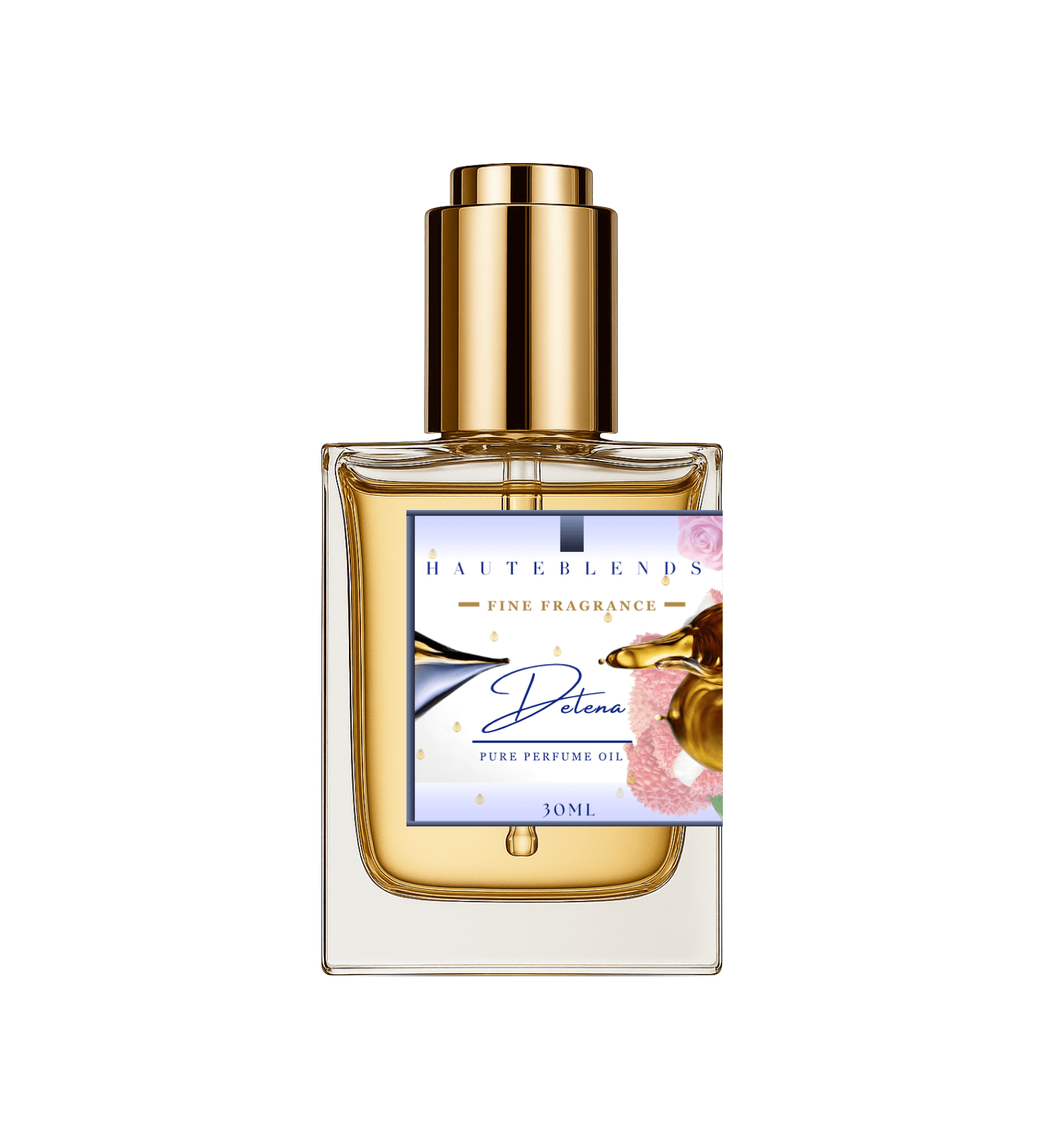 HauteBlends Delena Perfume Oil inspired by Parfums De Marly Delina. This oil-based perfume delivers a long-lasting fragrance. Alcohol-free perfume, vegan perfume, and cruelty-free perfume. Wear alone or customized as a fragrance body oil or scented body oil.