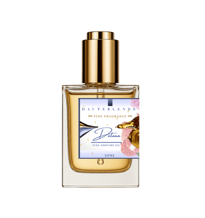 HauteBlends Delena Perfume Oil inspired by Parfums De Marly Delina. This oil-based perfume delivers a long-lasting fragrance. Alcohol-free perfume, vegan perfume, and cruelty-free perfume. Wear alone or customized as a fragrance body oil or scented body oil.