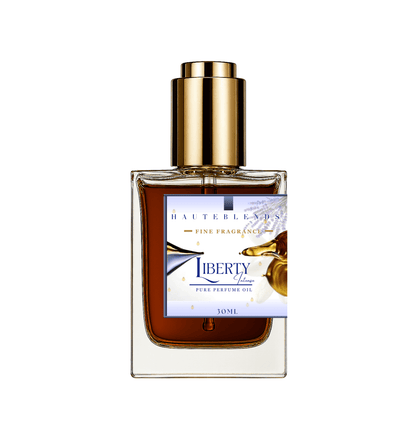 HauteBlends Liberty Intense perfume oil. Oil based perfume with long lasting fragrance. This fragrance body oil is alcohol free perfume, vegan perfume, cruelty free perfume, and inspired by YSL Libre Intense. Wear alone or customized as a fragrance body oil or scented body oil.