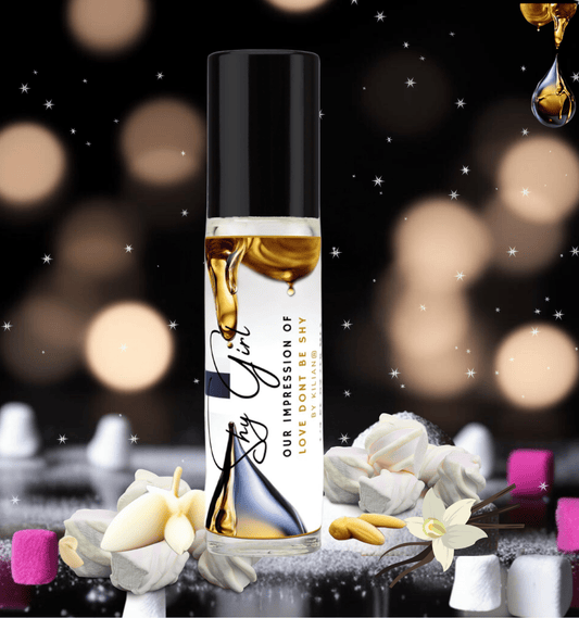 HauteBlends Shy Girl Perfume Oil inspired by Kilian Love Don’t Be Shy. This oil-based perfume delivers a long-lasting fragrance. Alcohol-free perfume, vegan perfume, and cruelty-free perfume. Wear alone or customized as a fragrance body oil or scented body oil.