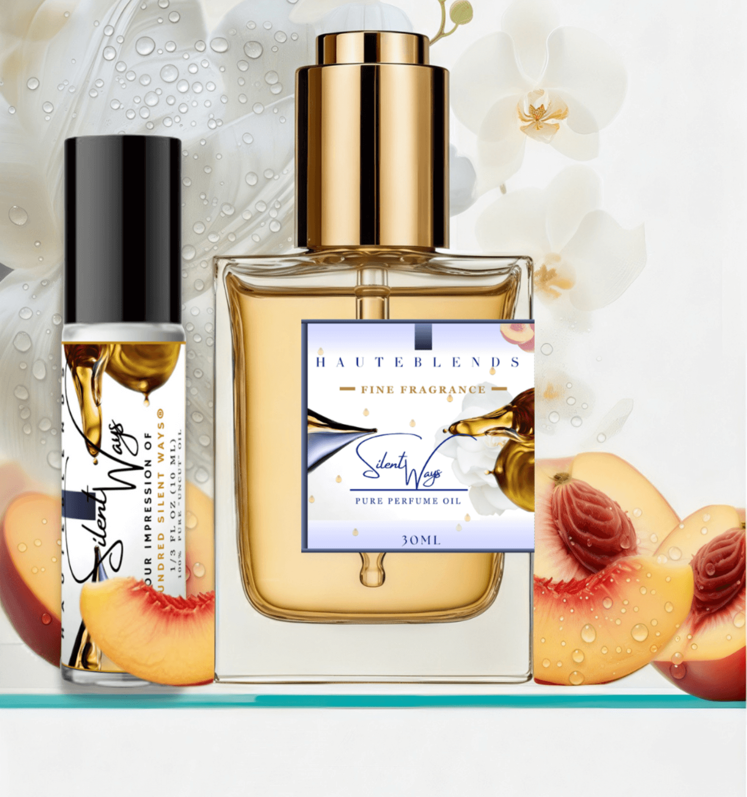 HauteBlends Silent Ways Perfume Oil inspired by Nishane Hundred Silent Ways. This oil-based perfume delivers a long-lasting fragrance. Alcohol-free perfume, vegan perfume, and cruelty-free perfume. Wear alone or customized as a fragrance body oil or scented body oil.